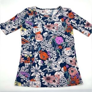 Lularoe shirt navy floral XS worn once